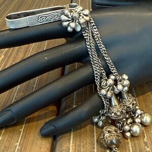 Antique 800 Silver Indian Bells For Saree Challa Waist Hook Key Ring Hindu
